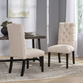 Harding Kd Tuft Dining Chair Natural Fabric