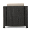 Puerta 4Pc Set Dark Brown Rattan Fabric