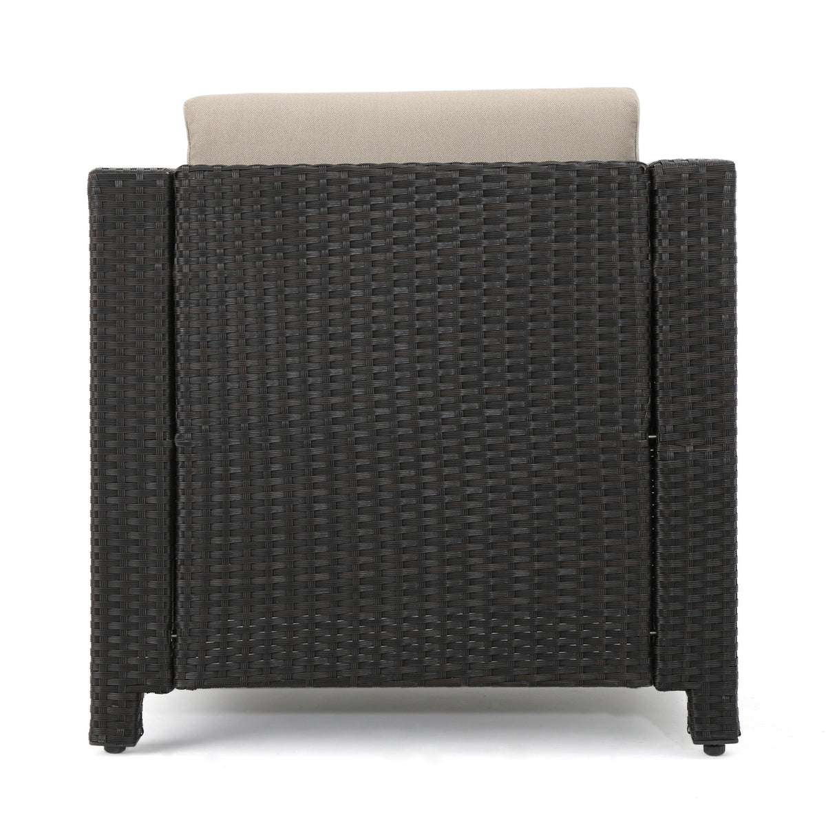Puerta 4Pc Set Dark Brown Rattan Fabric