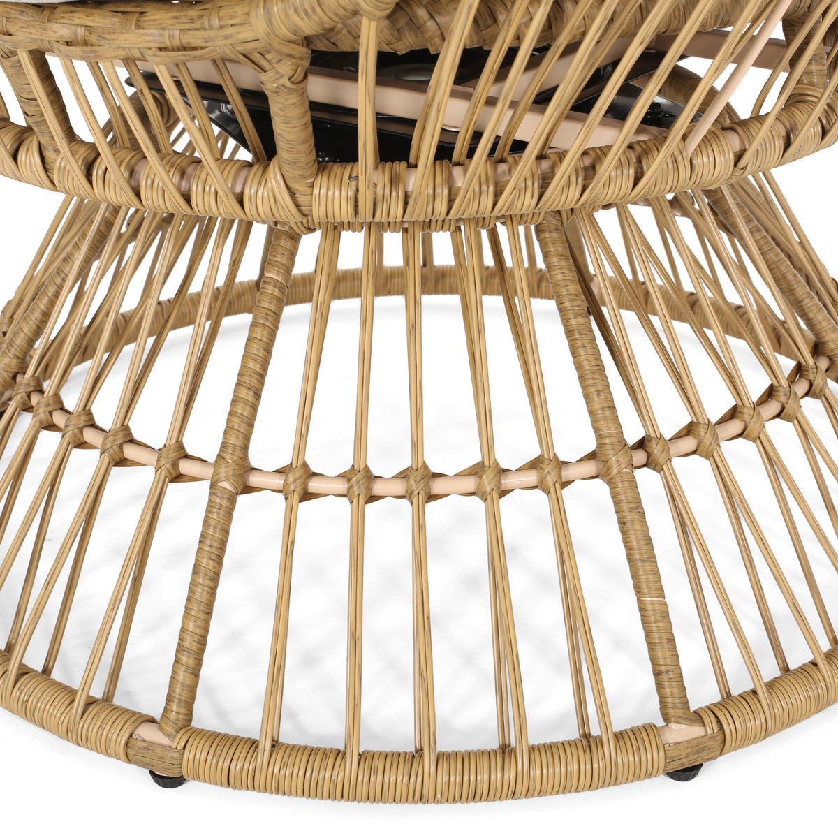 Reseda Swivel Patio Egg Chair Natural Fabric