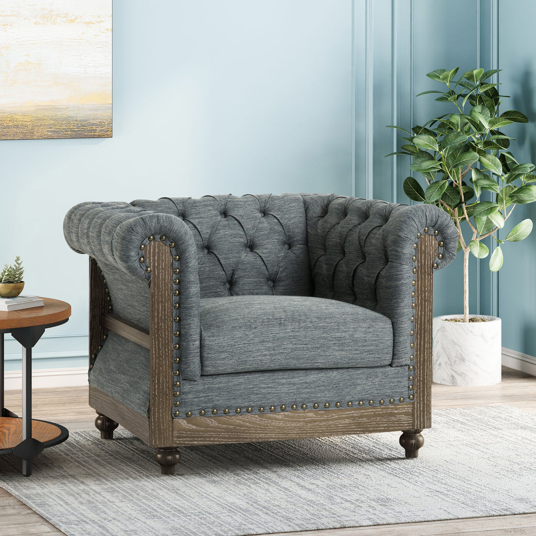Club Chair Charcoal Fabric