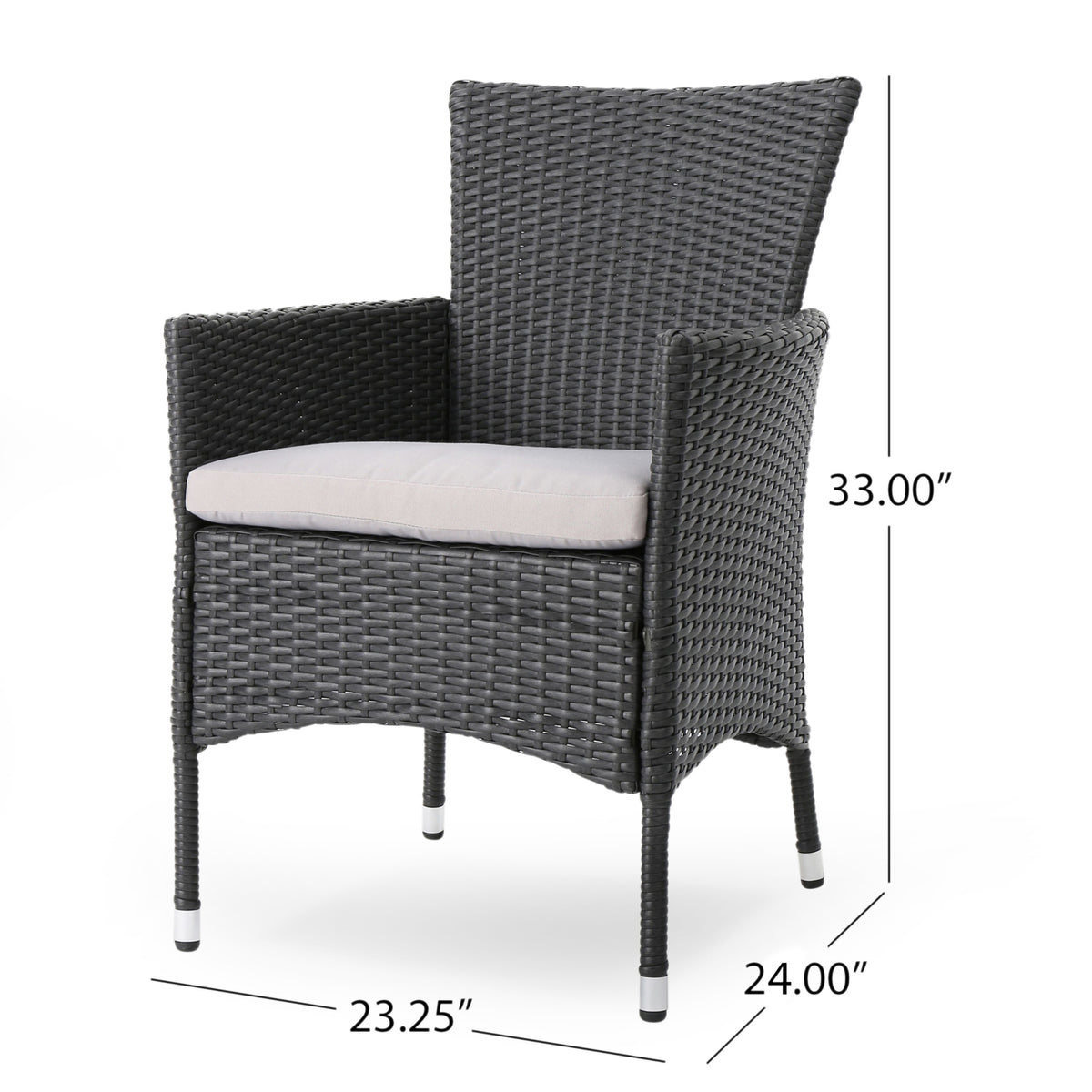 Malta Dining Chair Set Of 2 Grey Wicker