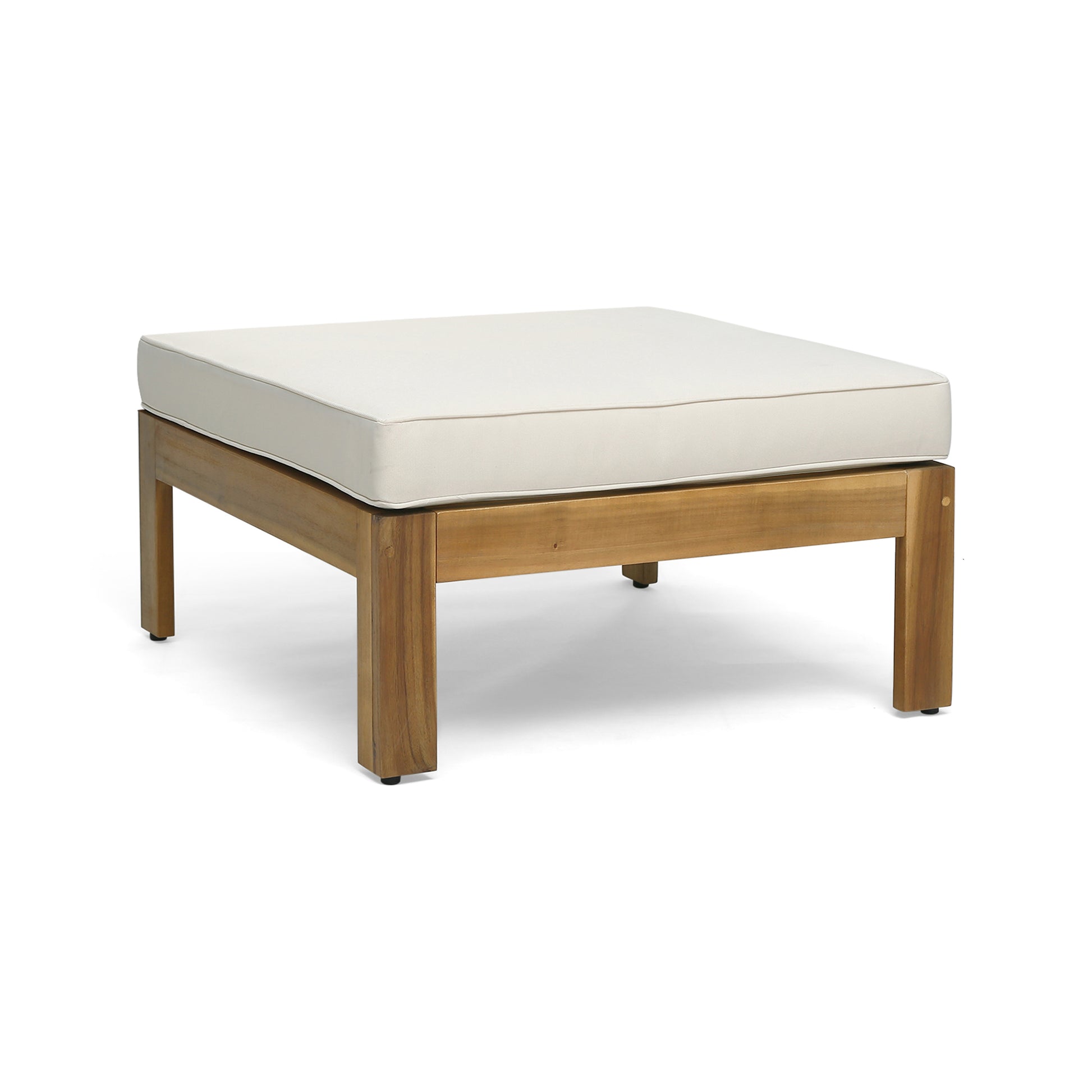 Alcove Lshape Sofa Set, Beige Beige Seats 4 Acacia Wood