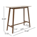 Wood Bar Table, Natural Walnut Finish, 17.72 In X 47.24 In X 42.01 In Walnut Mdf
