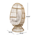 Reseda Swivel Patio Egg Chair Natural Fabric