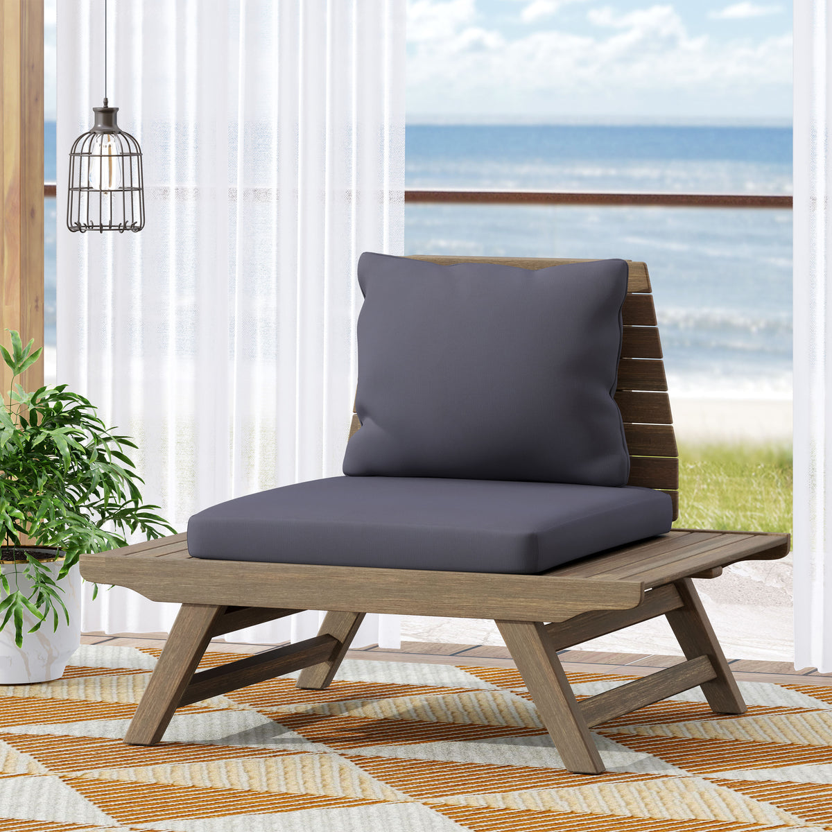 Sedona Club Chair Dark Grey Wood