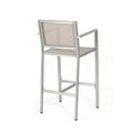 Aluminium Bar Stool With Outdoor Mesh Silver Aluminium