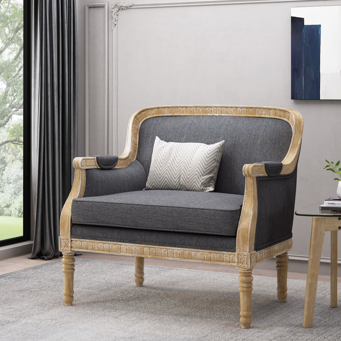 Club Chair Charcoal Fabric