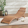 Lahaina Wood Foldable Chaise Lounge Brown Wood