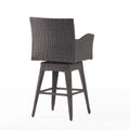 Pe Swivel Arm Bar Stool Brown Multi Rattan