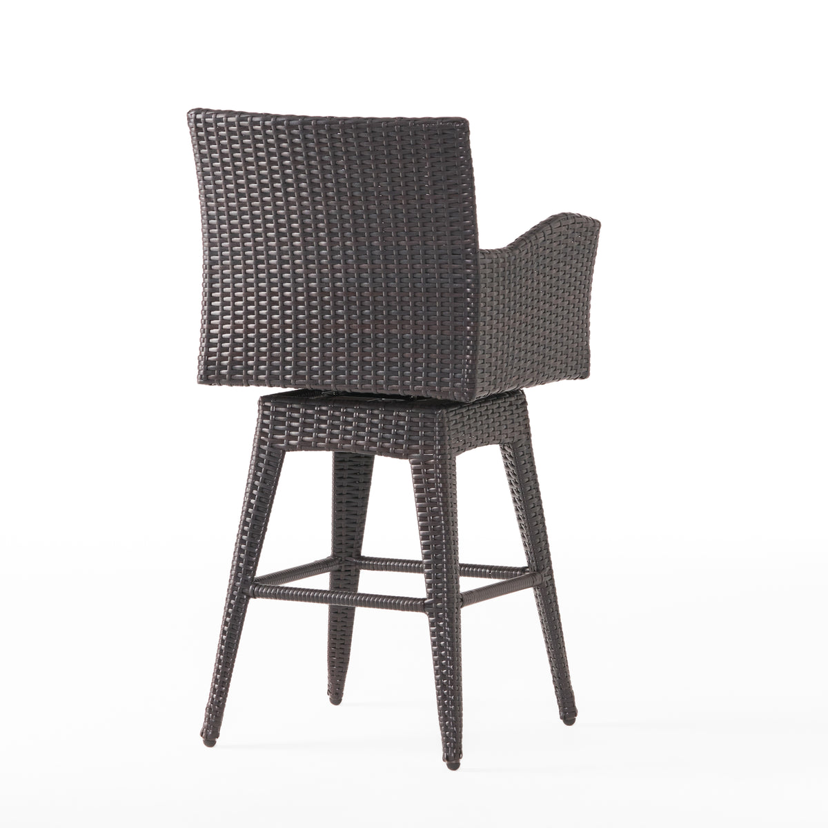 Pe Swivel Arm Bar Stool Brown Multi Rattan