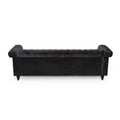 Sofa 3 Seater Black Velvet