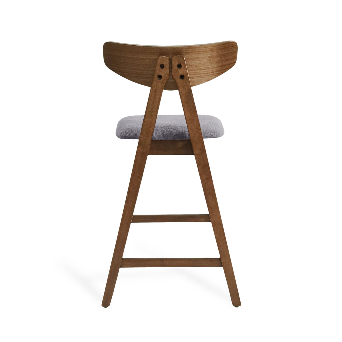 Counter Stool Set Of 2 Dark Grey Fabric