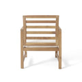 Outdoor Acacia Wood Club Chairs, 2 Pcs Set, Natural Stained White, 25.5