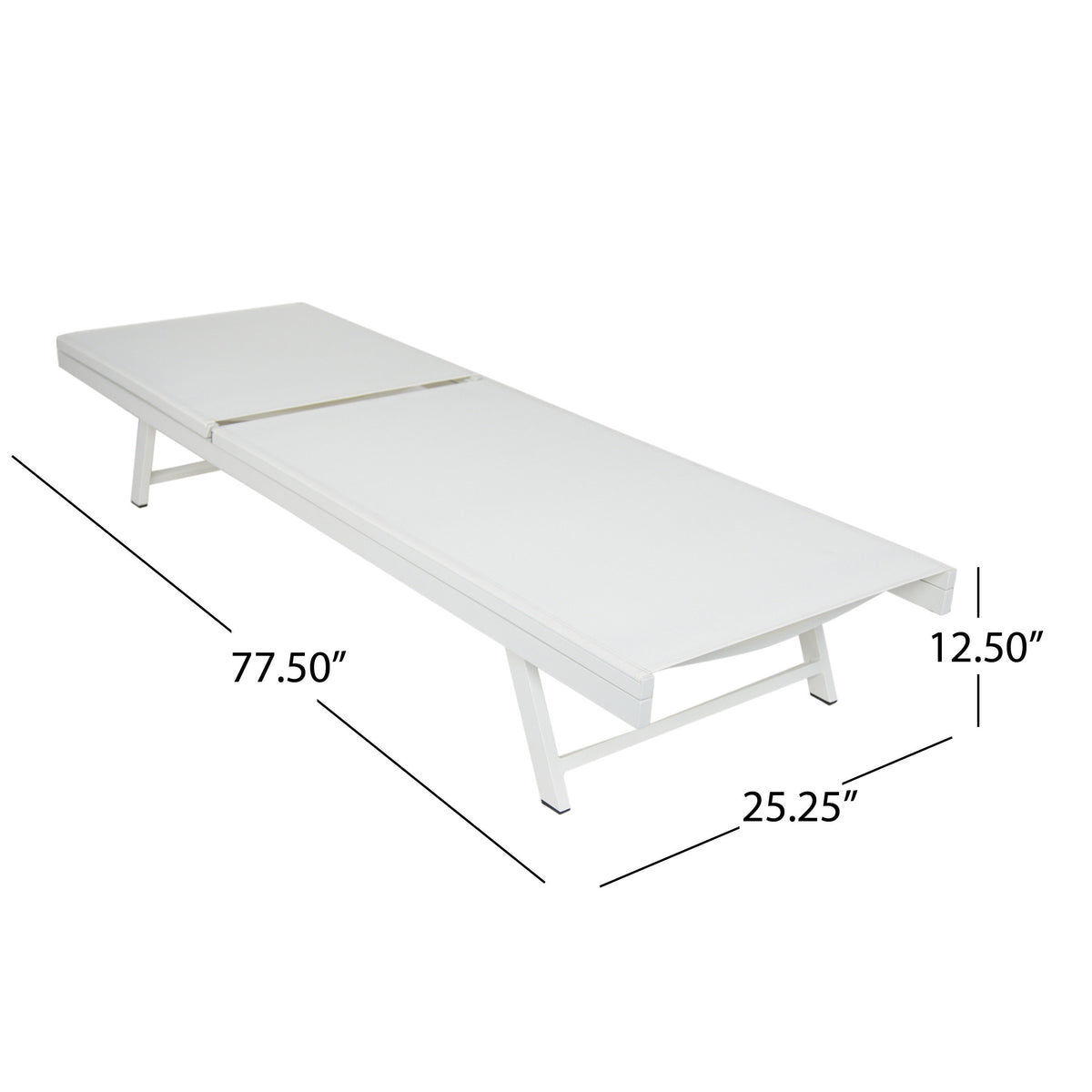 Salton Chaise Lounge White Metal Mesh
