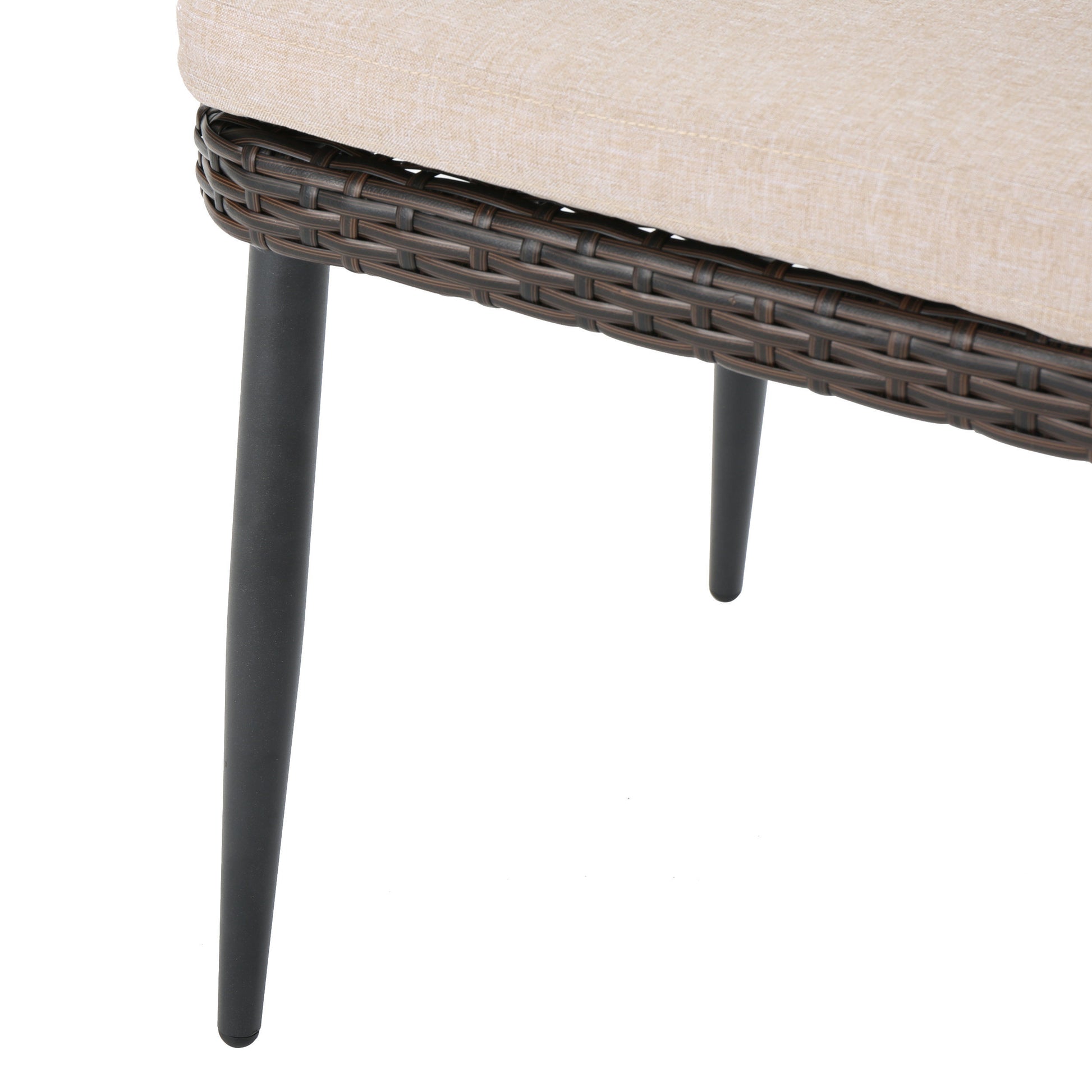 Kennethchair Brown Multi Pe Rattan Iron Waterproof Fabric