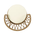 Tavon Chair,2Pcs With 2 Cushions Light Brown Foam Pe Rattan Iron
