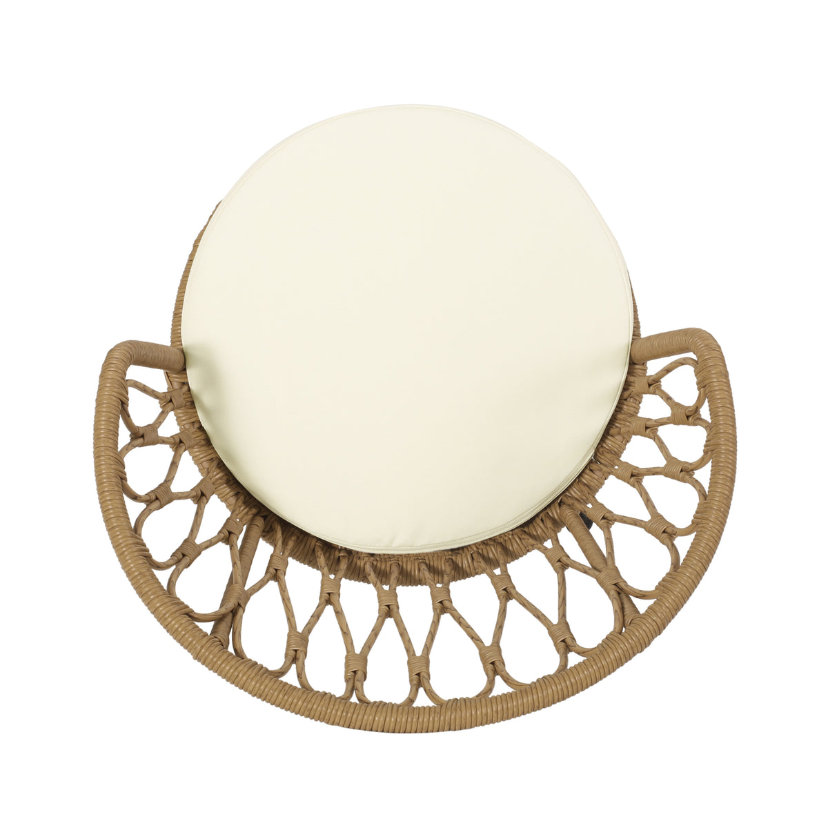 Tavon Chair,2Pcs With 2 Cushions Light Brown Foam Pe Rattan Iron