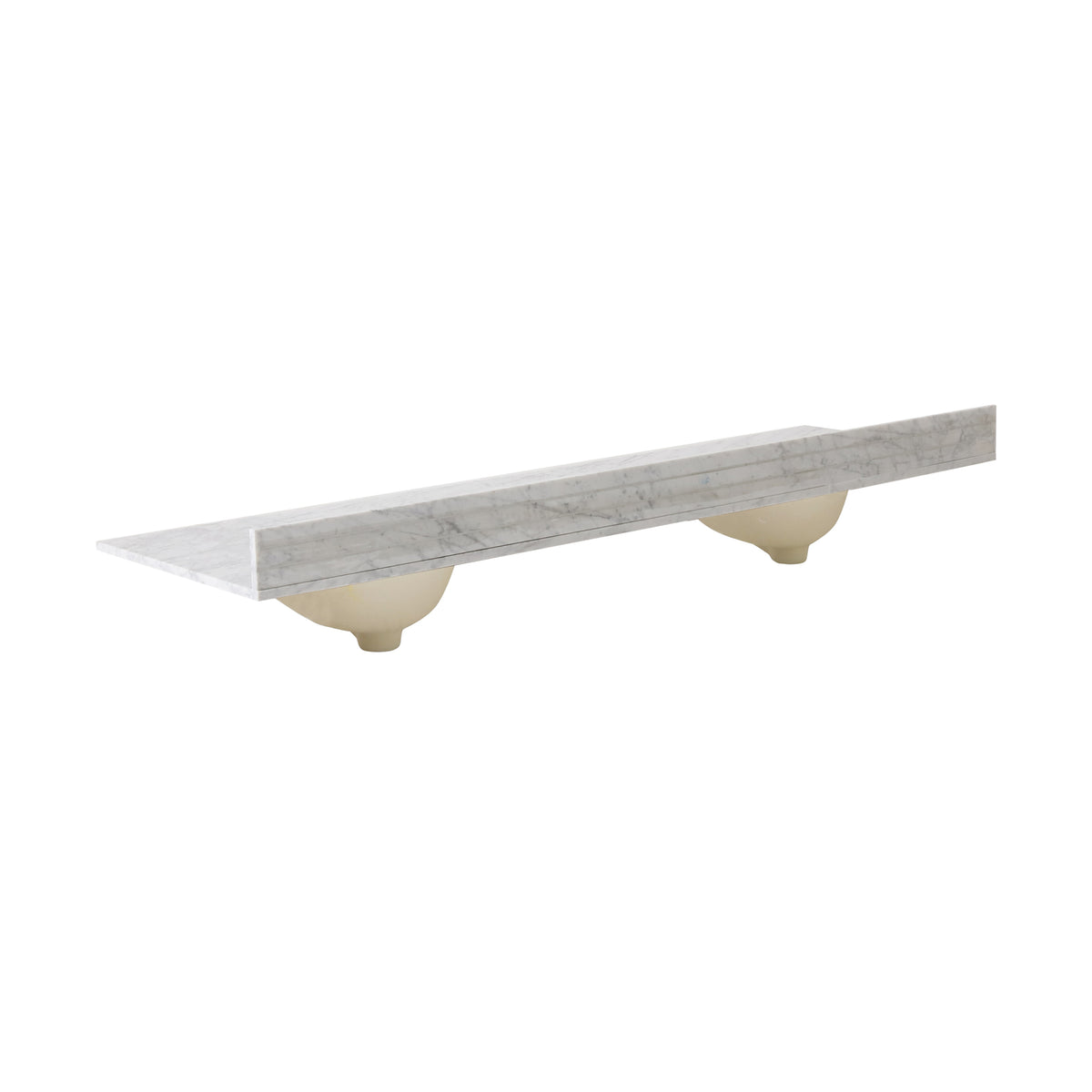 73'' Cararra White Marble Vanity Top&Ceramic Sink White Marble Marble