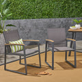 Glasgow Dining Chair Set Of 2 Grey Aluminum