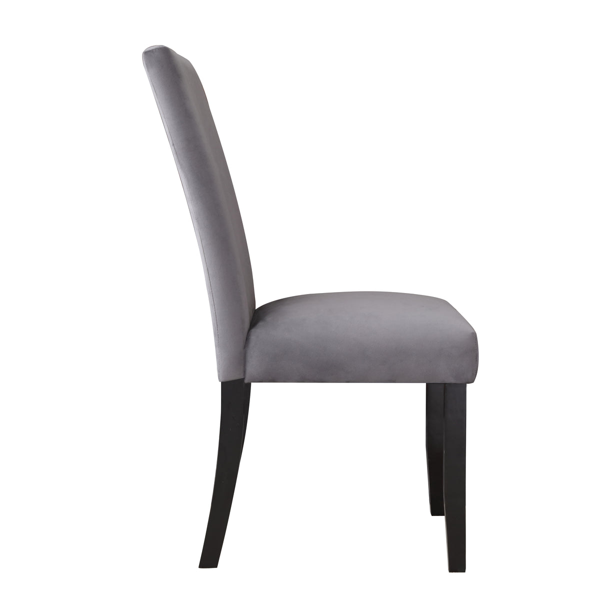 Napoli Velvet Side Chair Set Of 2 Gray Dark Gray Wood