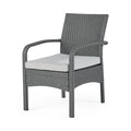 Cordoba Kd Wicker 4 Pc Chat Set Grey Pe Rattan Iron Waterproof Fabric