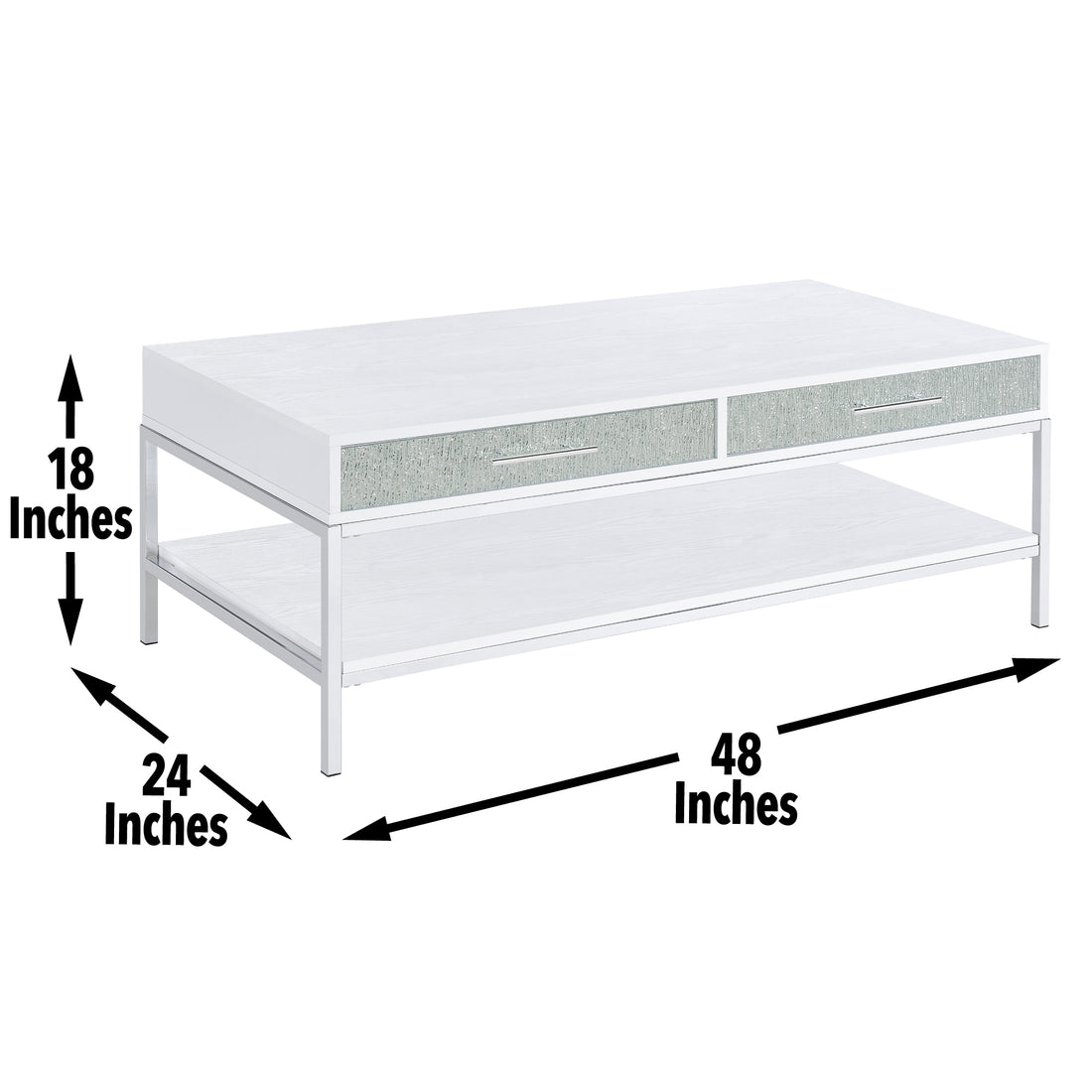 Mirage Coffee Table White White Wood