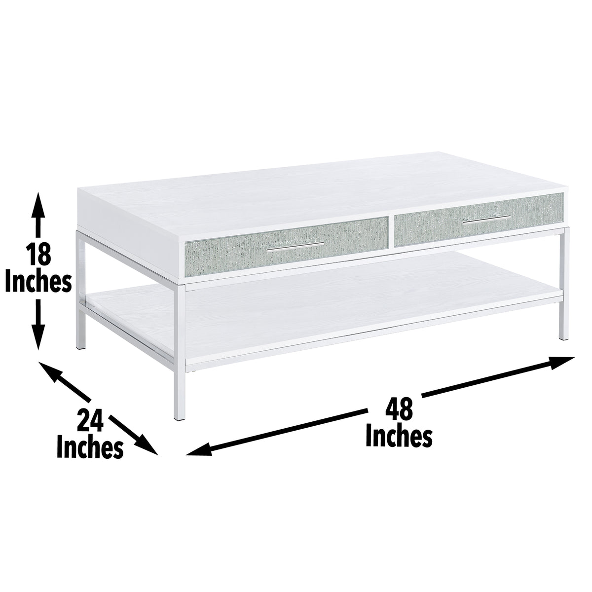 Mirage Coffee Table White White Wood