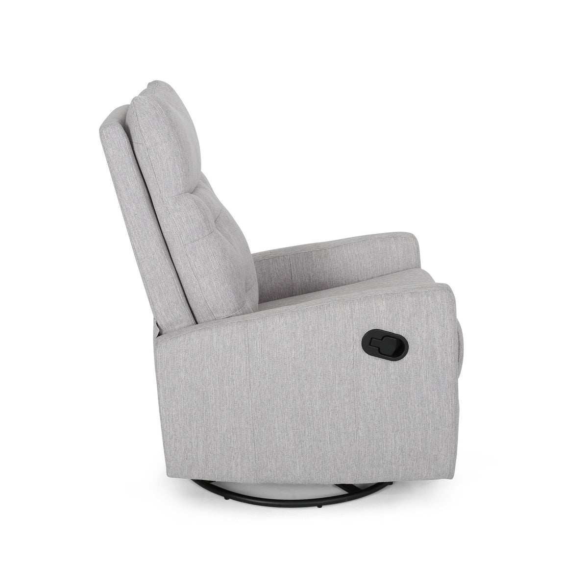 Glider Swivel Recliner Chair Light Grey Fabric