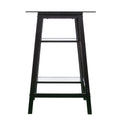 Avery Metal Glass Sawhorse A Frame Writing Desk Black Black Iron